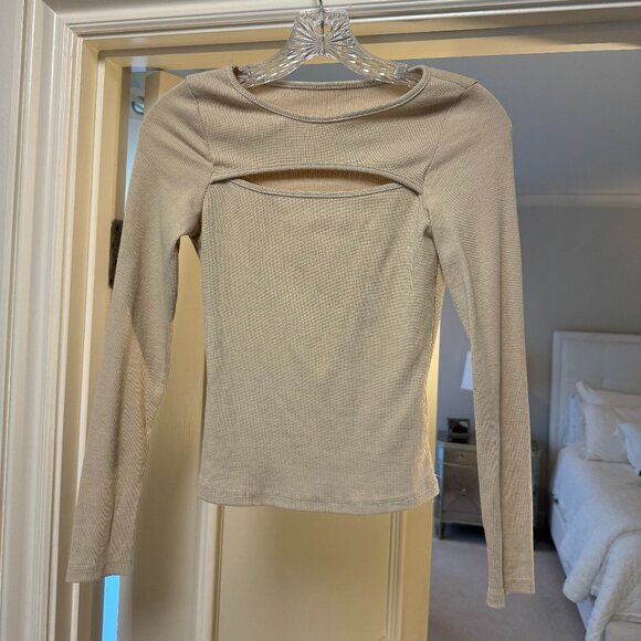 Cutout Long Sleeve Top - Picture 1 of 2